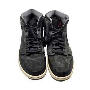Air Jordan 1 Mid Nike Sz 9 Black Gym Red Anthracite Suede Leather 554724-018